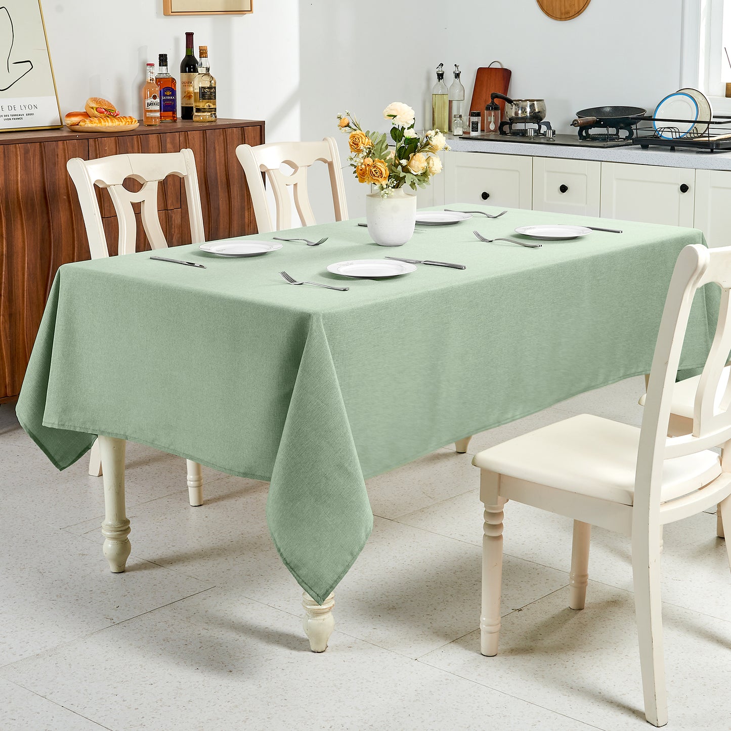 IVAPUPU Textured Linen Table Cloth for Rectangle Tables 52 x 70 Inch