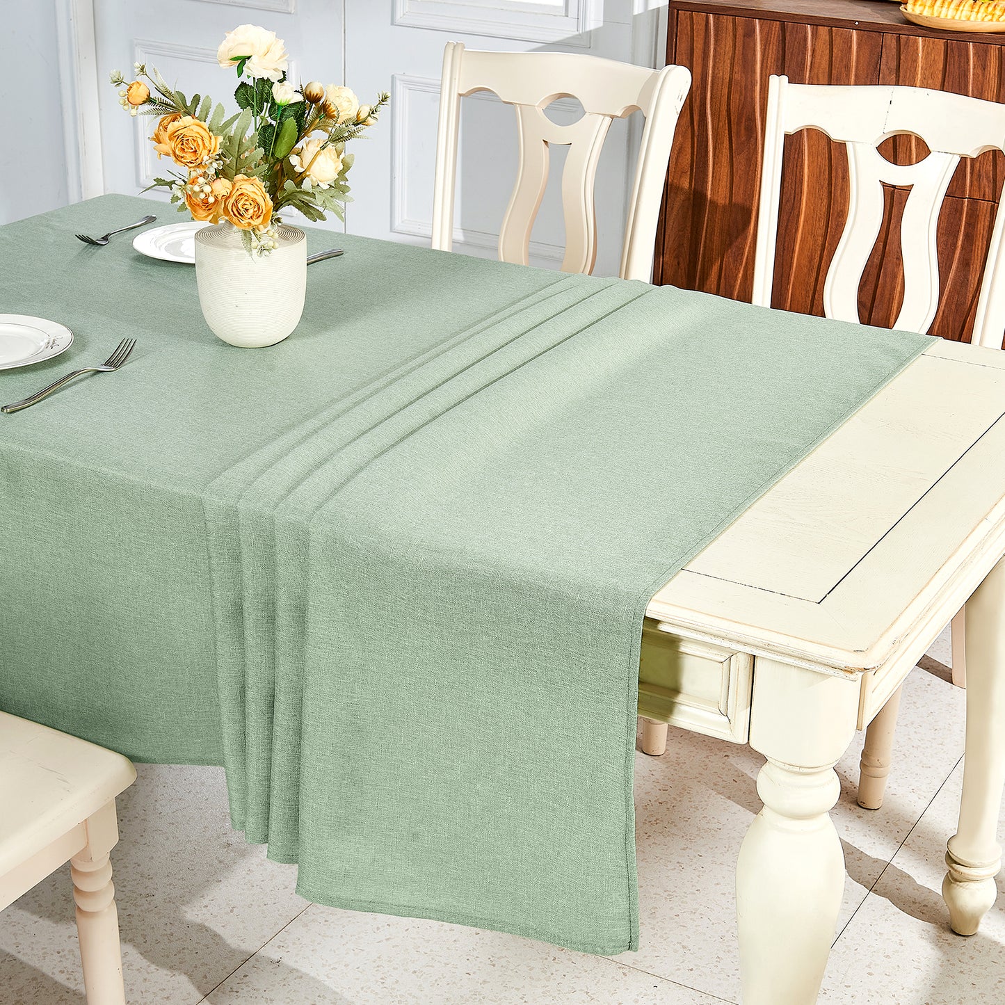 IVAPUPU Textured Linen Table Cloth for Rectangle Tables 52 x 70 Inch