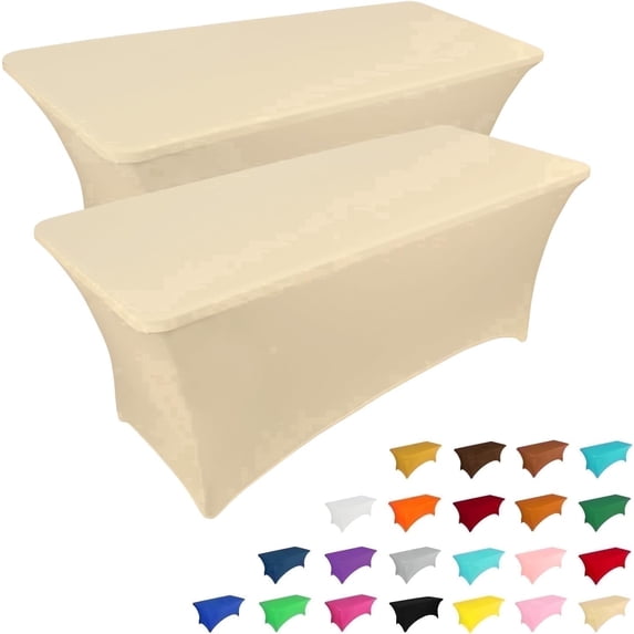 Parojati Table Cloth for Rectangular Fitted Events Stretch Table Covers Washable Spandex Tablecloth Protector for Party, Wedding, Cocktail, Banquet, Festival