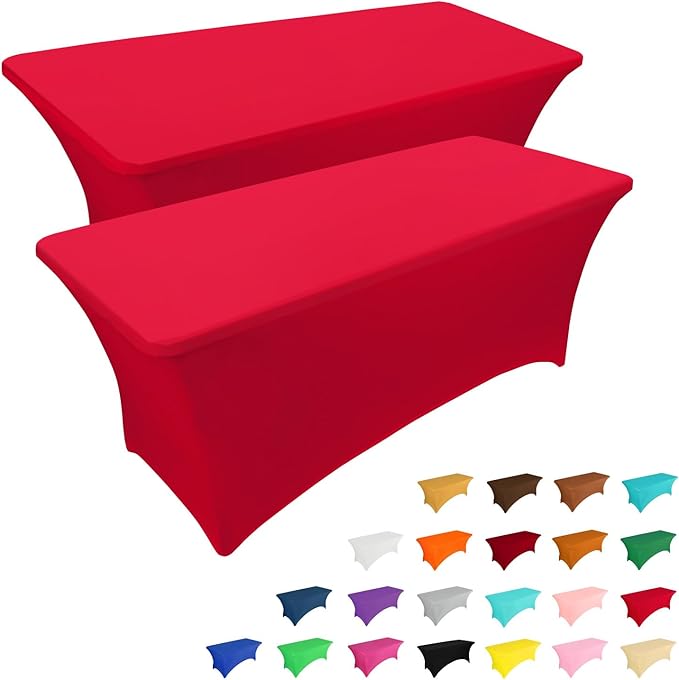 IVAPUPU Table Cloth for Rectangular Fitted Events Stretch Table Covers Washable Spandex Spring Tablecloth Protector for Party, Wedding, Cocktail, Banquet, Festival