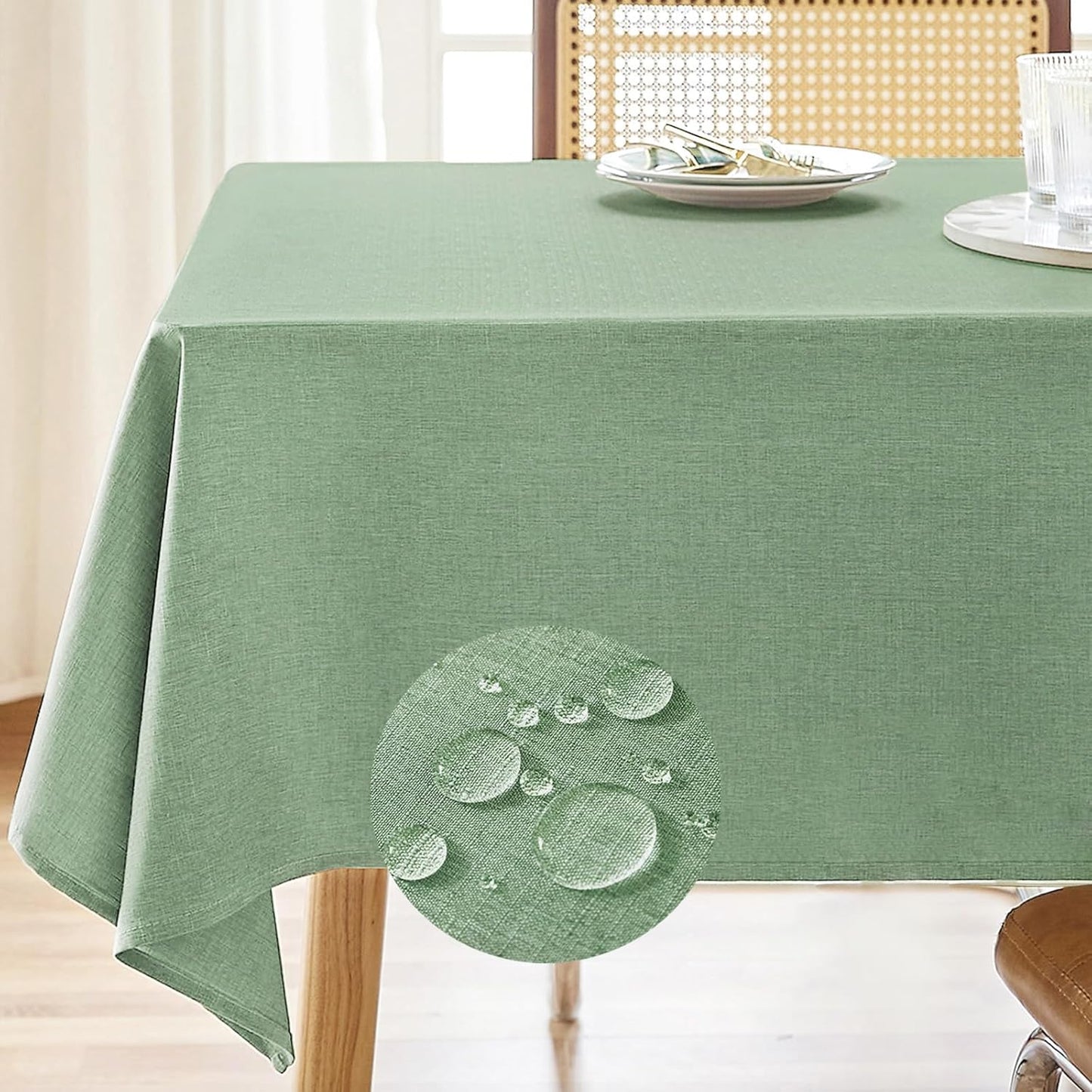 Parojati Textured Linen Table Cloth for Rectangle Tables 52x70/60x84 Inch