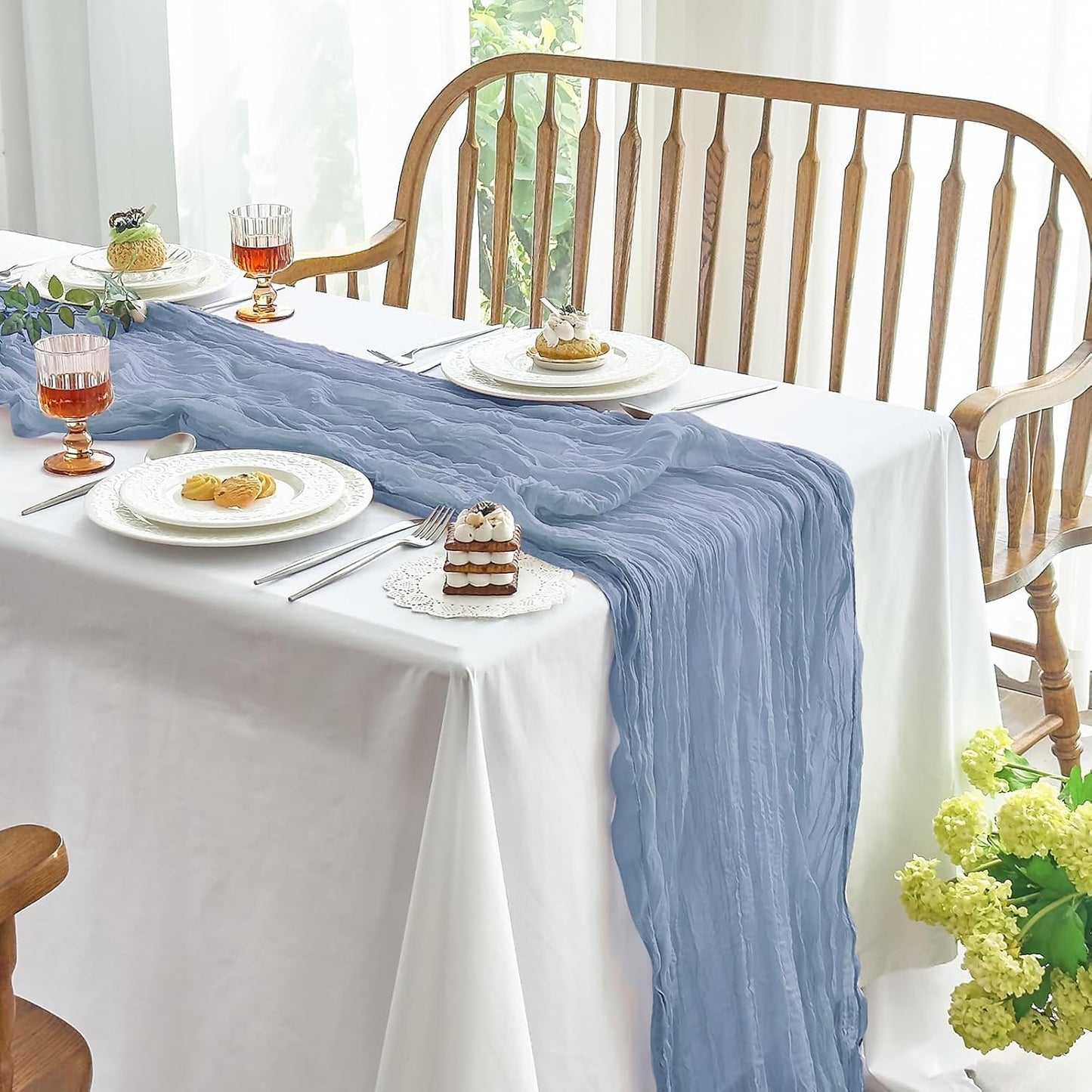 Parojati 10FT Cheesecloth Table Runner(1pcs/2pcs/3pcs)