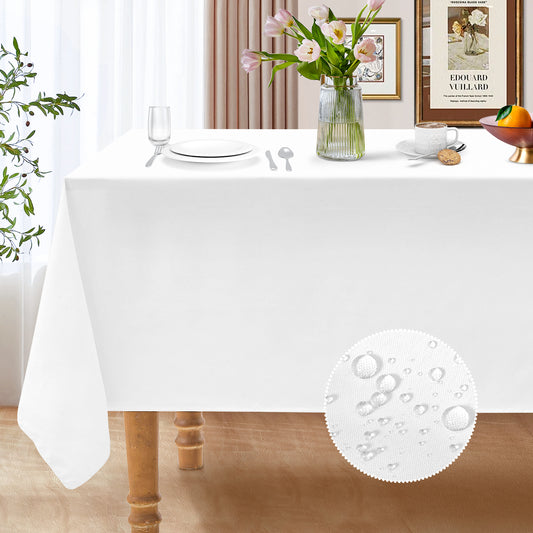 IVAPUPU 2PCS White Table Cloth for Rectangle Table - 60 x 102 Inch