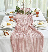 IVAPUPU 10 FT-2 Pcs Cheesecloth Table Runner