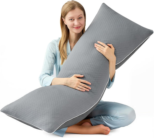 Parojati Cooling Body Pillow for Adults(20x54 Inch, Grey)