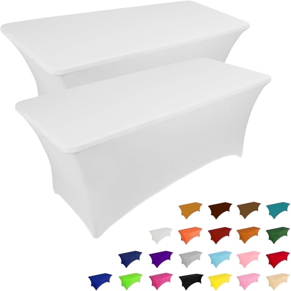 Parojati Table Cloth for Rectangular Fitted Events Stretch Table Covers Washable Spandex Tablecloth Protector for Party, Wedding, Cocktail, Banquet, Festival