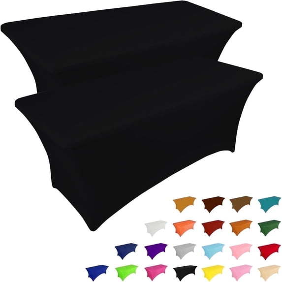 Parojati Table Cloth for Rectangular Fitted Events Stretch Table Covers Washable Spandex Tablecloth Protector for Party, Wedding, Cocktail, Banquet, Festival