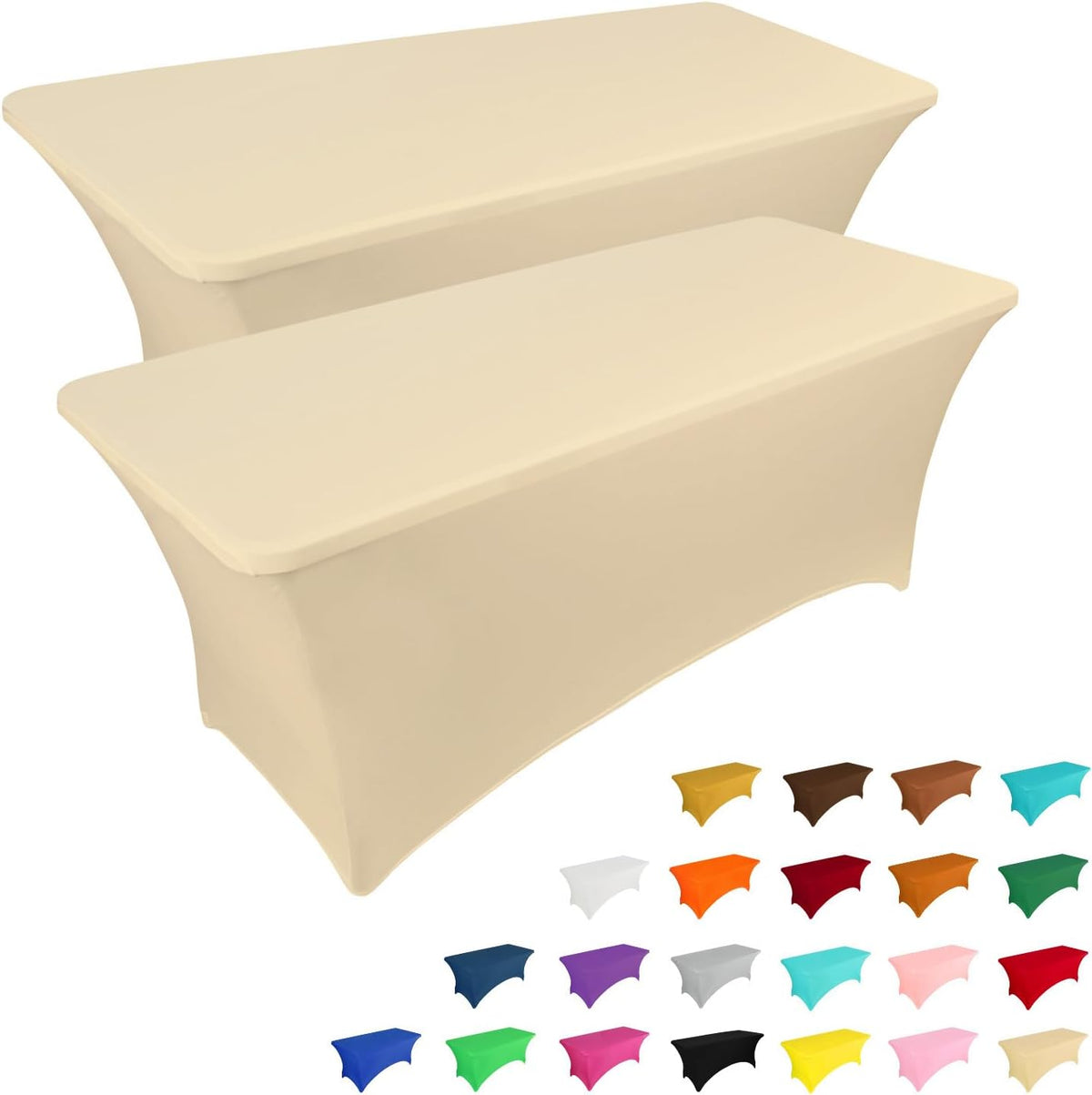 IVAPUPU Table Cloth for Rectangular Fitted Events Stretch Table Covers Washable Spandex Spring Tablecloth Protector for Party, Wedding, Cocktail, Banquet, Festival
