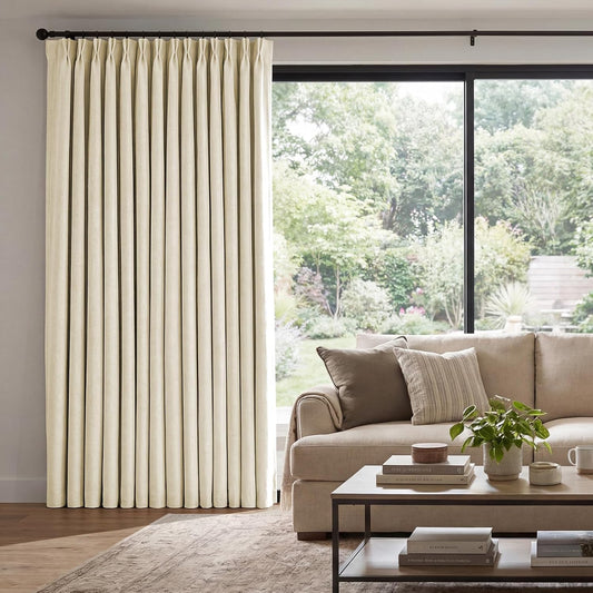 AUSSPVOCT Black Out Room Darkening, Thermal Insulated Curtain, Memory Trained, Natural Pleat Window Drapes with Hooks, 2 Panels
