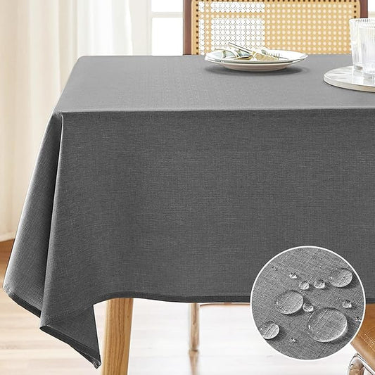 Parojati Textured Linen Table Cloth for Rectangle Tables 52x70/60x84 Inch