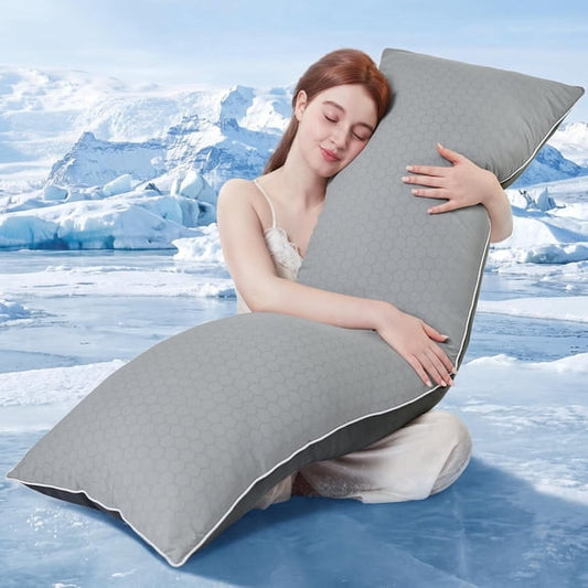 Parojati 20x54 Inch Cooling Body Pillow, Shredded Memory Foam Pillow with Hexagonal Pattern