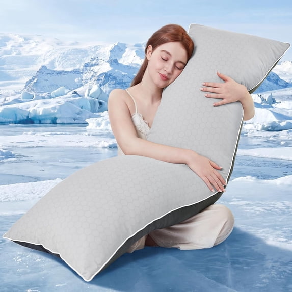Parojati 20x54 Inch Cooling Body Pillow, Shredded Memory Foam Pillow with Hexagonal Pattern