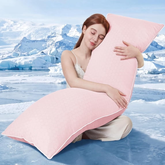 Parojati 20x54 Inch Cooling Body Pillow, Shredded Memory Foam Pillow with Hexagonal Pattern