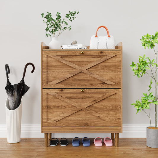 Shoe Cabinet with 2 Flip Drawers